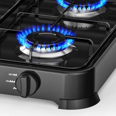 Τετραπλή Επιτραπέζια Τετραπλή Εστία Υγραερίου 4×2.2KW με Καπάκι Hoomei HM-568-4T Μαύρη