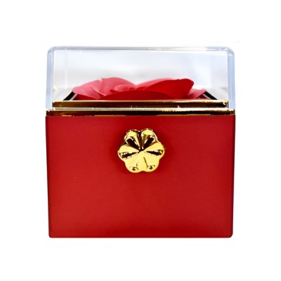 Κουτί Δώρου Πολυτελείας με Τεχνητό Τριαντάφυλλο & Θήκη Κοσμήματος Κόκκινο 87687