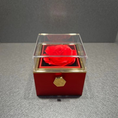 Κουτί Δώρου Πολυτελείας με Τεχνητό Τριαντάφυλλο & Θήκη Κοσμήματος Κόκκινο 87687