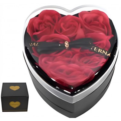 Κουτί Δώρου Πολυτελείας Καρδιά με Τεχνητά Τριαντάφυλλα & Θήκη Κοσμήματος 87682