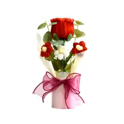 Κουτί Δώρου Με Τεχνητή Ανθοδέσμη 26cm 87749