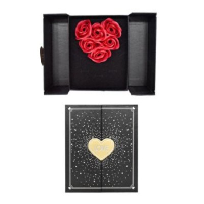 Κουτί Δώρου Πολυτελείας με Τεχνητά Τριαντάφυλλα & Θήκη Κοσμήματος 87674
