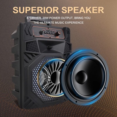 9W Φορητό Ηχείο Karaoke Bluetooth 8" με Μικρόφωνο & Τηλεχειριστήριο ZQS808 Μαύρο