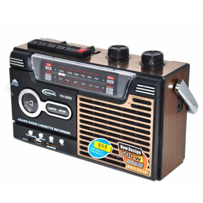 YG-335U Φορητό Ραδιοκασετόφωνο - Μαγνητόφωνο USB/SD Mp3 Player, Ρεύματος - Μπαταρίας Cassette Player