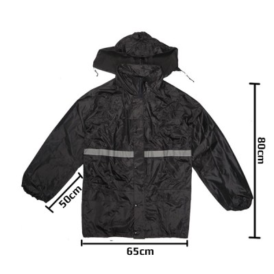 Μαύρη Αδιάβροχη Αντιανεμική Φόρμα Αντοχής με Ανακλαστικη Λωρίδα για την Μηχανή ή Αγροτικές Δουλειές 34705