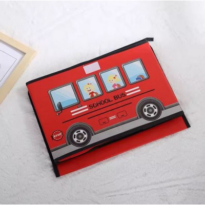Παιδικό Κουτί Αποθήκευσης Και Καθισματάκι Με Σχέδιο Σχολικό Λεωφορείο 38×26×24cm