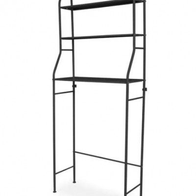 Μαύρη Μοντέρνα Μεταλλική Ραφιέρα Μπάνιου Τριών Επιπέδων Για Πλυντήριο