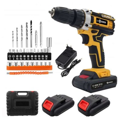 Σετ Επαναφορτιζόμενο Κρουστικό Δραπανοκατσάβιδο 33 Τεμαχίων με 2 Μπαταρίες Υψηλής Απόδοσης 36V