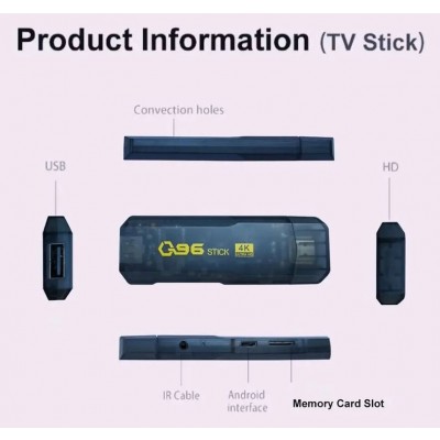 Q96 Compact 4K Android TV Stick Με Dual Band WiFi