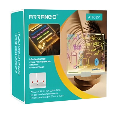 Δημιουργικός Φωτεινός Ακρυλικός Πίνακας Σημειώσεων LED Με Τροφοδοσία USB 20x20cm Arrango AT60351