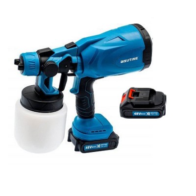Bisutime BS-468 Επαναφορτιζόμενο Πιστόλι Ψεκασμού Βαφής 48V με Δοχείο 800ml  με 2 Μπαταρίες 5.0Ah