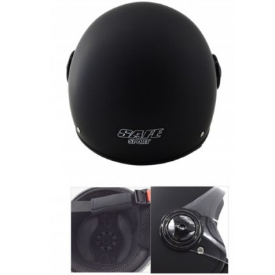 Αστικό Κράνος Open Face  Jet Ελαφριάς Κατασκευής για Περίμετρο Κεφαλιού 55–60 Εκ. Μαύρο