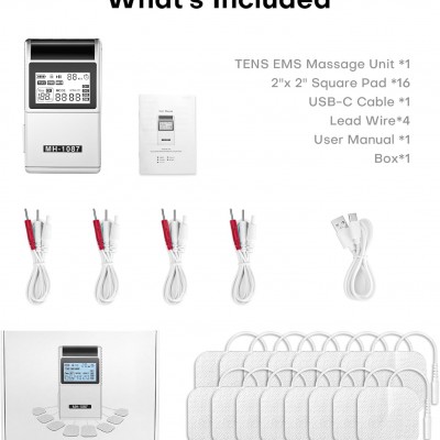 Επαναφορτιζόμενη Συσκευή Ηλεκτροδιέγερσης Μυών TENS/EMS 3 σε 1 με 4 Κανάλια, 48 Προγράμματα & USB-C - MH-1087