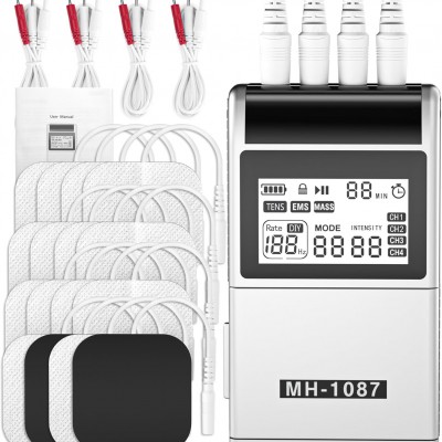 Επαναφορτιζόμενη Συσκευή Ηλεκτροδιέγερσης Μυών TENS/EMS 3 σε 1 με 4 Κανάλια, 48 Προγράμματα & USB-C - MH-1087