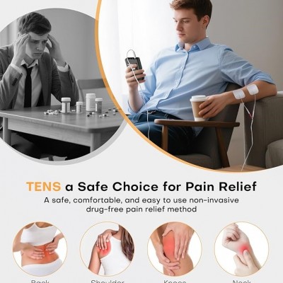 Επαναφορτιζόμενη Συσκευή Ηλεκτροδιέγερσης Μυών TENS/EMS 3 σε 1 με 4 Κανάλια, 48 Προγράμματα & USB-C - MH-1087