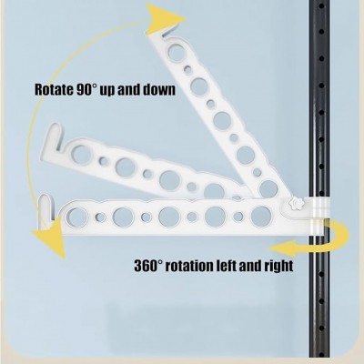 8204 Τηλεσκοπική Κρεμάστρα Ρούχων με Ρύθμιση Ύψους Εως 310εκ και Πτυσσόμενους Βραχίονες Μαύρη