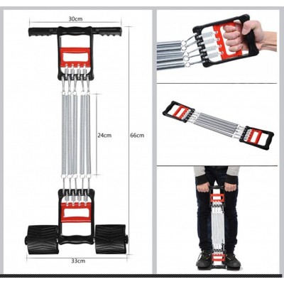 Ελατήρια Εκγύμνασης με Πατάκια Ποδιών Κωπηλατικής, Στήθους, Καρπού, Πήχη, Χεριών & Δικεφάλων - Chest Expander Spring Rowing OEM