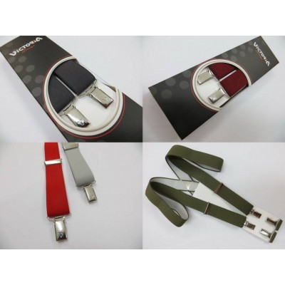 Τιράντες Unisex 30mm με 4 κλίπς Victoria Γκρί Σκούρο