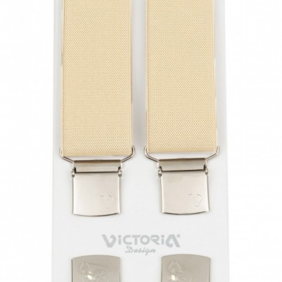 Τιράντες Unisex 36mm με 4 κλίπς Victoria Εκρού