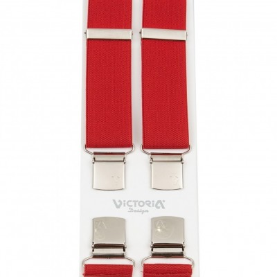 Τιράντες Unisex 36mm με 4 κλίπς Victoria Κόκκινο