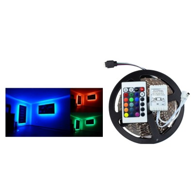 Εύκαμπτη Αδιάβροχη Ταινία LED 5 Μέτρων RGB με Τηλεχειριστήριο 54SMD 4,8W/m