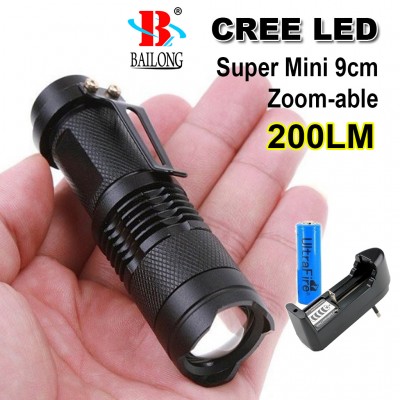 Super Mini Φακός 200 Lumens Υψηλής Φωτεινότητας CREE LED Q5 - Zoomable BL-8468