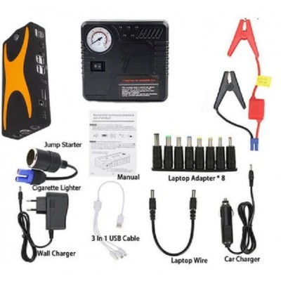 Φορητό Jump Starter Kit 30000 mAh - Τρόμπα Αυτοκινήτου - Φορτιστής Λάπτοπ Andowl Q-D300