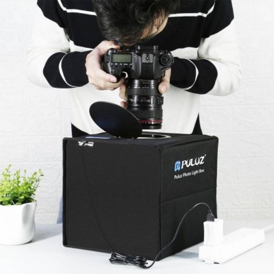 Μίνι Αναδιπλούμενο Στούντιο Φωτογράφισης Puluz 25cm με Φωτισμό LED & 12 Χρώματα Background