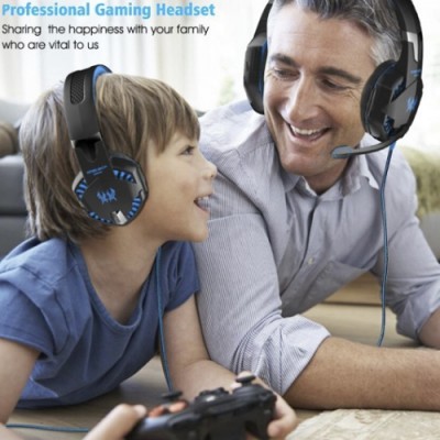 Gaming Ακουστικά headset για Βιντεοπαιχνίδια Surround Audio - Kotion Each Headset (Μπλέ-Κόκκινο)