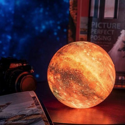 Galaxy |Moon  Light USB Φωτιστικό Γαλαξίας - Αφής 15εκ RGB LED 16 Χρωμάτων με Ξύλινη Βάση & Χειριστήριο