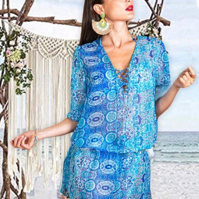 Κοντό Φόρεμα με Ελαστική ζώνη -  Short Dress with Elastic Waistband  - Antica Sartoria
