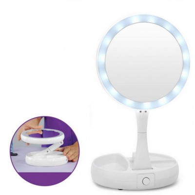 Μεγενθυντικός LED Φωτιζόμενος Πτυσσόμενος Καθρέφτης Διπλής Όψεως - My Fold Away Mirror