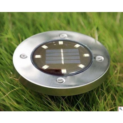 Σετ Ηλιακό Καρφωτό - Χωνευτό Φωτιστικό με 8 LED Κήπου με Αισθητήρα Φωτός - 4 Τεμάχια