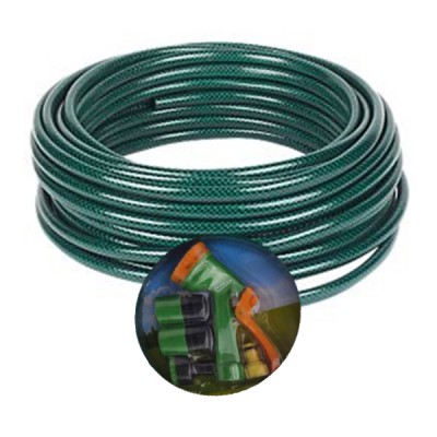 15m Λάστιχο - Σωλήνας Ποτίσματος Garden Hose Μήκουςμε 5 Εξαρτήματα