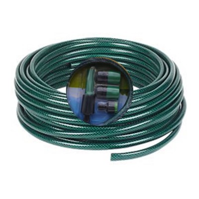 15m Λάστιχο - Σωλήνας Ποτίσματος Garden Hose Μήκους  με 4 Εξαρτήματα