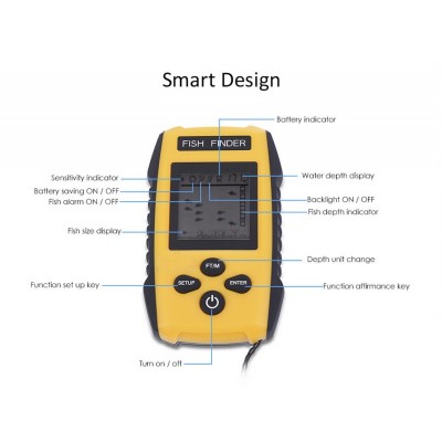 Φορητή Συσκευή Ανίχνευσης Ψαριών & Βυθόμετρο 100μ TL88E OEM - Σόναρ Αισθητήρας Βάθους Portable Fish Finder