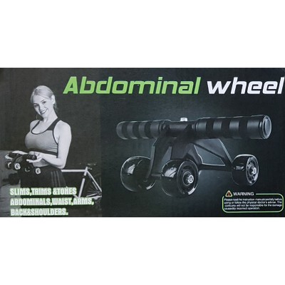 Ρόδα και Μπάρα Εκγύμνασης Σώματος Abdominal Wheel με 4 Τροχούς