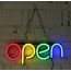 Led Φωτιζόμενη Διαφημιστική Πινακίδα Retro Τύπου Neon "OPEN"