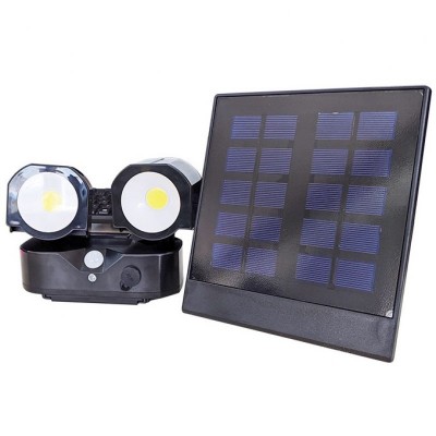 Αδιάβροχο Διπλό Ηλιακό  LED - Επιτοίχιος Προβολέας Εξωτερικού Χώρου με Ανιχνευτή Κίνησης Extrastar 4w 6500k