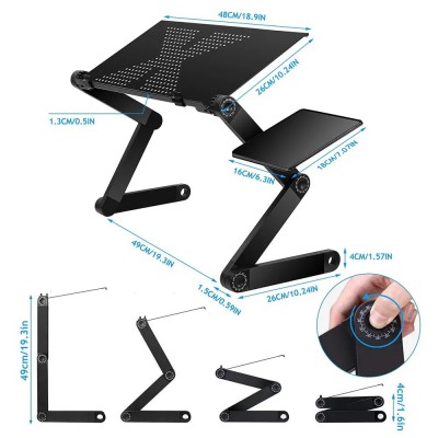 Εργονομικό Τραπεζάκι Laptop T9 με Μεταλλικό Σκελετό και Ανεμιστήρα Ψύξης