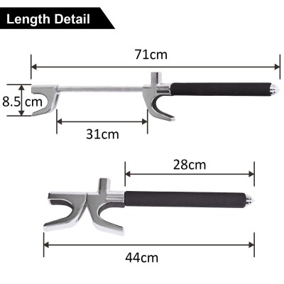 Extra Heavy Duty Κλειδαριά για το Τιμόνι Αυτοκινήτου - Αντικλεπτικό Μπαστούνι Ασφαλείας με Θραύστη Κρυστάλλων & Γκλόμπ Προστασίας