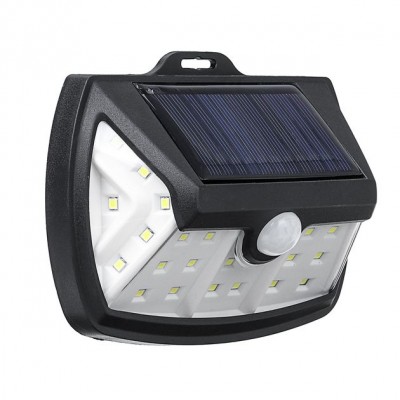 Mini Αδιάβροχο Ηλιακό Φωτιστικό Δρόμου 20W με 28 LED και Ενσωματωμένο Ηλιακό Συλλέκτη Solar Panel Εξωτερικού Χώρου & Ανιχνευτή Κίνησης