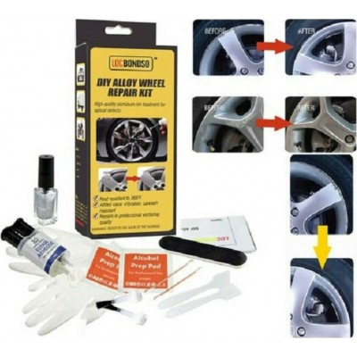 LocBondso Κιτ Επισκευής Ζάντας Αλουμινίου Ασημί – DIY Alloy Wheel Repair Kit