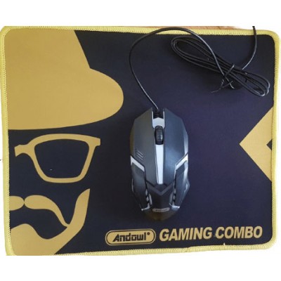 Gaming Πληκτρολόγιο, Ποντίκι, Ακουστικά και Mouse Pad Andowl Q-JP004 Gaming Combo 4 In 1 RGB