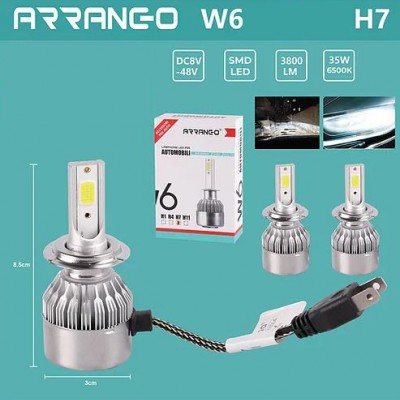 Σετ 2 Τεμάχια Led Λάμπες W6 Αυτοκινήτου  SMD 35W H7 3800lm - Led Headlight