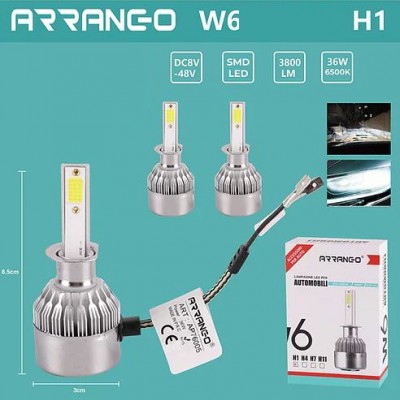 Σετ 2 Τεμάχια Led Λάμπες W6 Αυτοκινήτου  SMD 35W H1 3800lm - Led Headlight