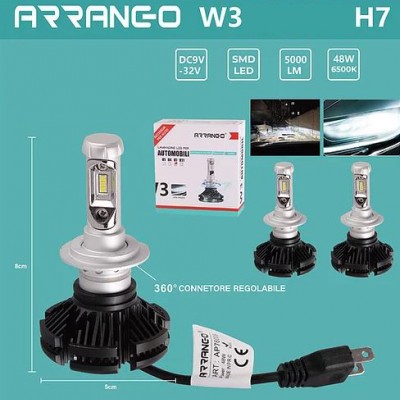 Σετ 2 Τεμάχια Led Λάμπες W3 Αυτοκινήτου  SMD 48W H7 5000lm - Led Headlight