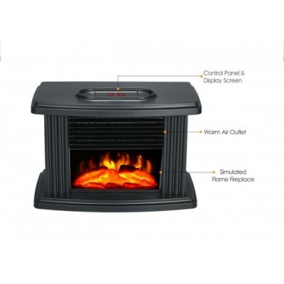Mini Τζάκι Αερόθερμο με Εφέ Φλόγας–Flame Heater 1000W