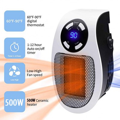 Hoomei ΗΜ-8822 Κεραμικό Αερόθερμο Τοίχου 500W