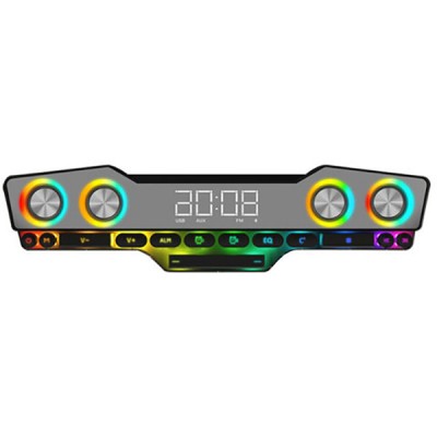 V18 Ηχείο Υπολογιστή με RGB Φωτισμό και Bluetooth Ισχύος 16Watts σε Μαύρο Χρώμα